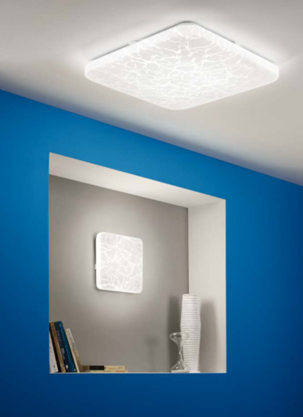 Plafoniera LED CCT diffusore bianco decoro effetto ghiaccio varie dimensioni GROWLER Plafoniera LED CCT diffusore bianco decoro effetto ghiaccio varie dimensioni GROWLER